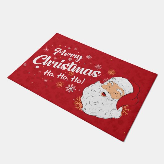Frohe Weihnachten Ho Ho Ho Santa Fußmatte (Schrägansicht)