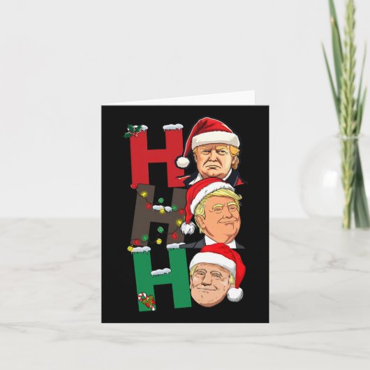 Frohe Weihnachten Ho Ho Ho Trump Santa Light Chris Karte (Vorderseite)