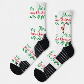 Frohe Weihnachten Hochleistungs-Athletik-Crew Socken (Links)