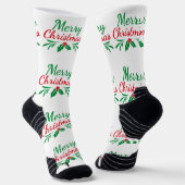 Frohe Weihnachten Hochleistungs-Athletik-Crew Socken (Gewinkelt)