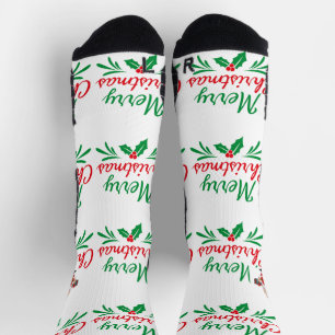 Frohe Weihnachten Hochleistungs-Sport-Crew Socken