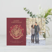 Frohe Weihnachten | HOGWARTS™ Wappen Family Foto (Stehend Vorderseite)