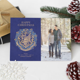 Frohe Weihnachten | HOGWARTS™ Wappen Family Foto Einladung