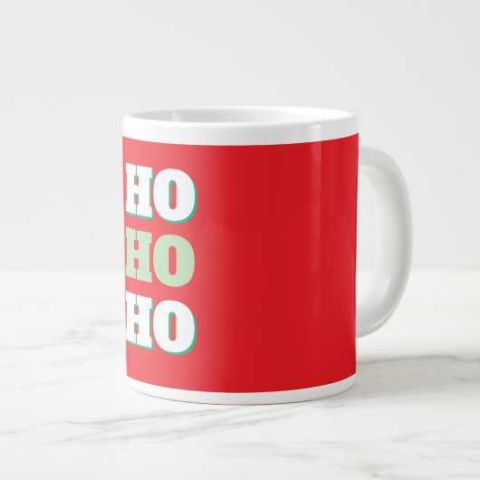 Frohe Weihnachten HoHoHo Party Minimalistisch Schl Jumbo-Tasse (Vorderseite Rechts)