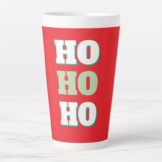 Frohe Weihnachten HoHoHo Party Minimalistisch Schl Milchtasse (Vorderseite)