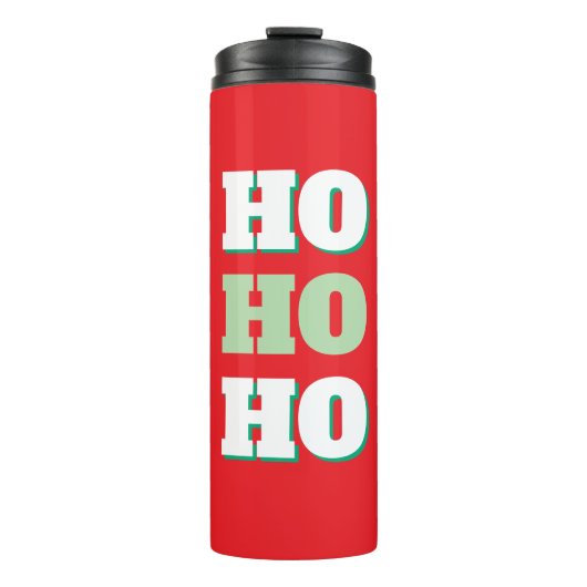 Frohe Weihnachten HoHoHo Party Minimalistisch Schl Thermosbecher (Vorderseite)