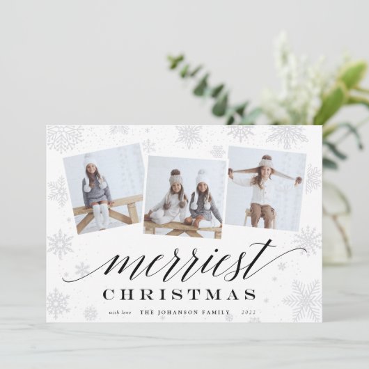 Frohe Weihnachten | Holiday Foto Collage Card (Stehend Vorderseite)