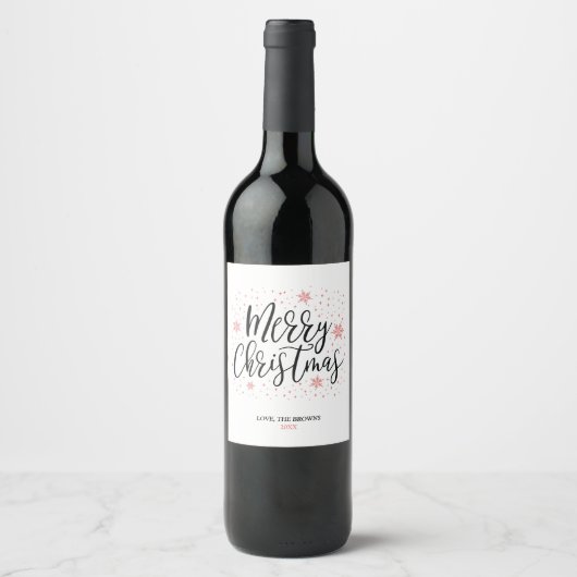 Frohe Weihnachten | Holiday Gift Custom Wine Label Weinetikett (Vorderseite)