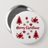 Frohe Weihnachten, Holiday Red Design, Button (Vorne & Hinten)