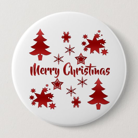 Frohe Weihnachten, Holiday Red Design, Button (Vorderseite)