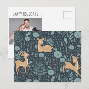 Frohe Weihnachten   Holiday Woodland Animes Postca Postkarte