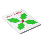Frohe Weihnachten Holly anpassbare Notepad Notizblock (angewinkelt)