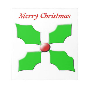 Frohe Weihnachten Holly anpassbare Notepad Notizblock