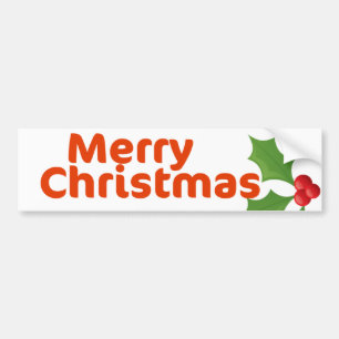 Frohe Weihnachten Holly Autoaufkleber