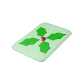 Frohe Weihnachten Holly Bath Mat Badematte (Schrägansicht)