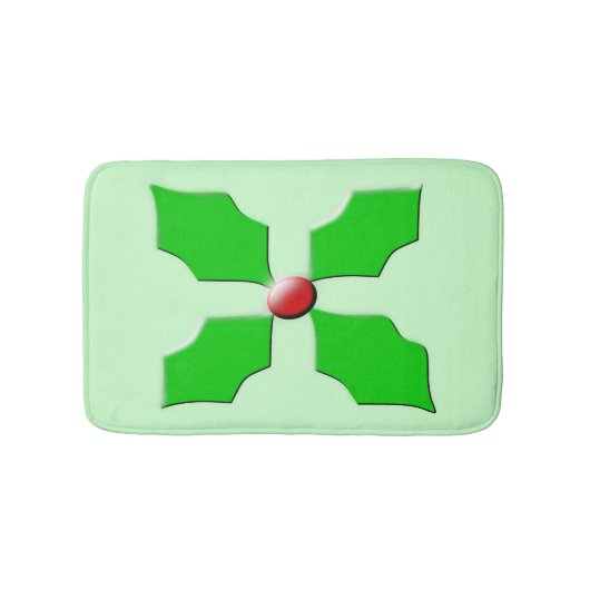 Frohe Weihnachten Holly Bath Mat Badematte (Vorderseite)