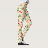 Frohe Weihnachten, Holly, Berries und Red Bows Leggings (Rechts)