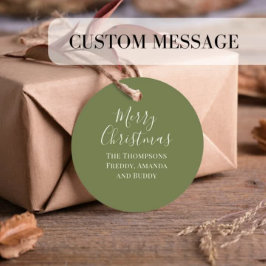 Frohe Weihnachten Holly Berries Wreath Geschenkanhänger