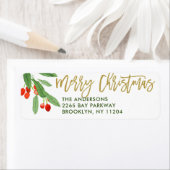 Frohe Weihnachten Holly Berry Holiday Rücksendeadr (Insitu)