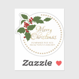 Frohe Weihnachten Holly & Berry Label Food Geschen