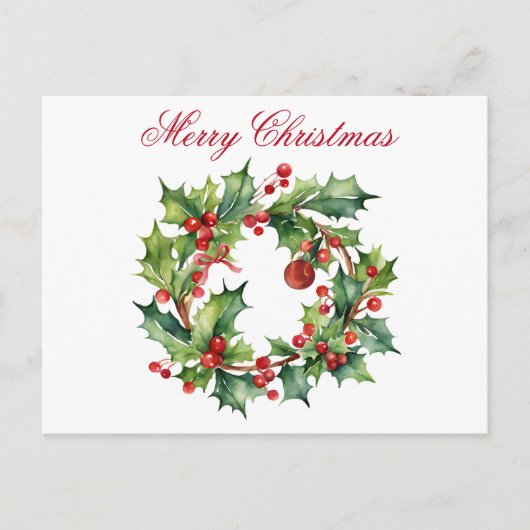 Frohe Weihnachten Holly Berry Wreath (Vorderseite)