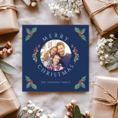 Frohe Weihnachten Holly Botanisches Foto