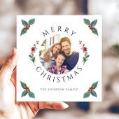 Frohe Weihnachten Holly Botanisches Foto