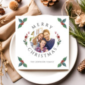 Frohe Weihnachten Holly Botanisches Foto