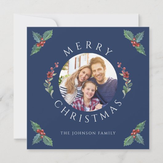 Frohe Weihnachten Holly Botanisches Foto (Vorderseite)