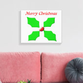 Frohe Weihnachten Holly Custom Canvas Print Leinwanddruck (Insitu (Wohnzimmer))