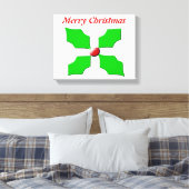 Frohe Weihnachten Holly Custom Canvas Print Leinwanddruck (Insitu (Schlafzimmer))