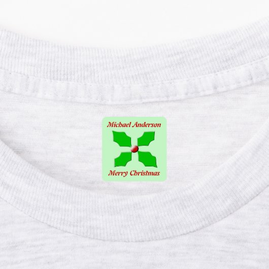 Frohe Weihnachten Holly Custom Etiketten (Befestigt)