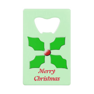 Frohe Weihnachten Holly Custom Flasche Opener Kreditkarten Flaschenöffner