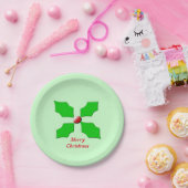 Frohe Weihnachten Holly Custom Paper Party Teller (Party)
