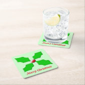 Frohe Weihnachten Holly Custom Paper Untersetzer (Vor Ort)