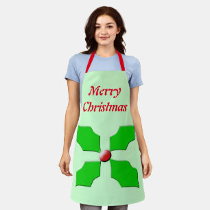 Frohe Weihnachten Holly Custom Schürze