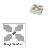 Frohe Weihnachten Holly Custom Wood Art Briefmarke Gummistempel (Stempel)