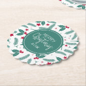 Frohe Weihnachten Holly & Deers Pattern Untersetzer (angewinkelt)