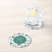 Frohe Weihnachten Holly & Deers Pattern Untersetzer (Vor Ort)