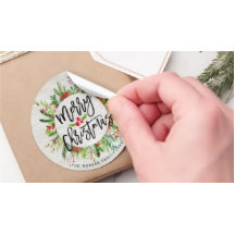 Frohe Weihnachten Holly Floral Wreath Holiday wüns