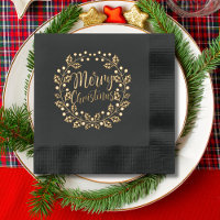 Frohe Weihnachten Holly Floral Wreath