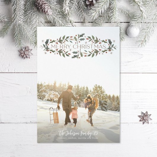 Frohe Weihnachten Holly Foto