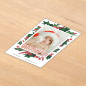 Frohe Weihnachten Holly Foto Personalisiert Acryleinladungen (Ablage )