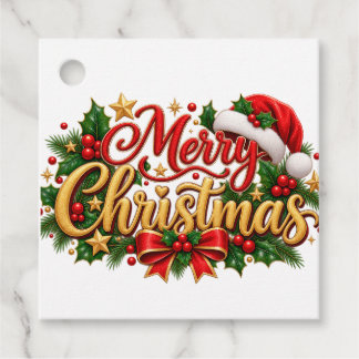 Frohe Weihnachten Holly Geschenkanhänger