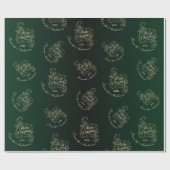 Frohe Weihnachten Holly Green Grußurlaub Geschenkpapier (Flach)