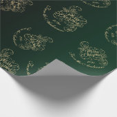 Frohe Weihnachten Holly Green Grußurlaub Geschenkpapier (Ecke)
