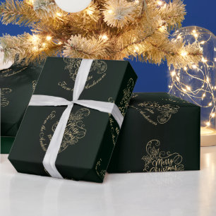 Frohe Weihnachten Holly Grüße Feiertag Geschenkpapier