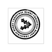 Frohe Weihnachten Holly Gummistempel (Prägung)