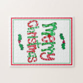 Frohe Weihnachten Holly Holiday Saison Puzzle (Horizontal)