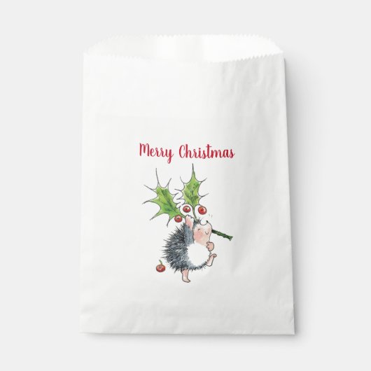 Frohe Weihnachten Holly Igel Geschenktütchen (Vorderseite)